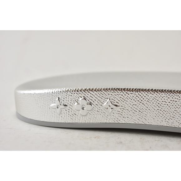 Louis Vuitton Waterfront Mule Chrome Mirror Silver LV Slide Sandal UK 9 US 10 11 - Picture 4 of 14